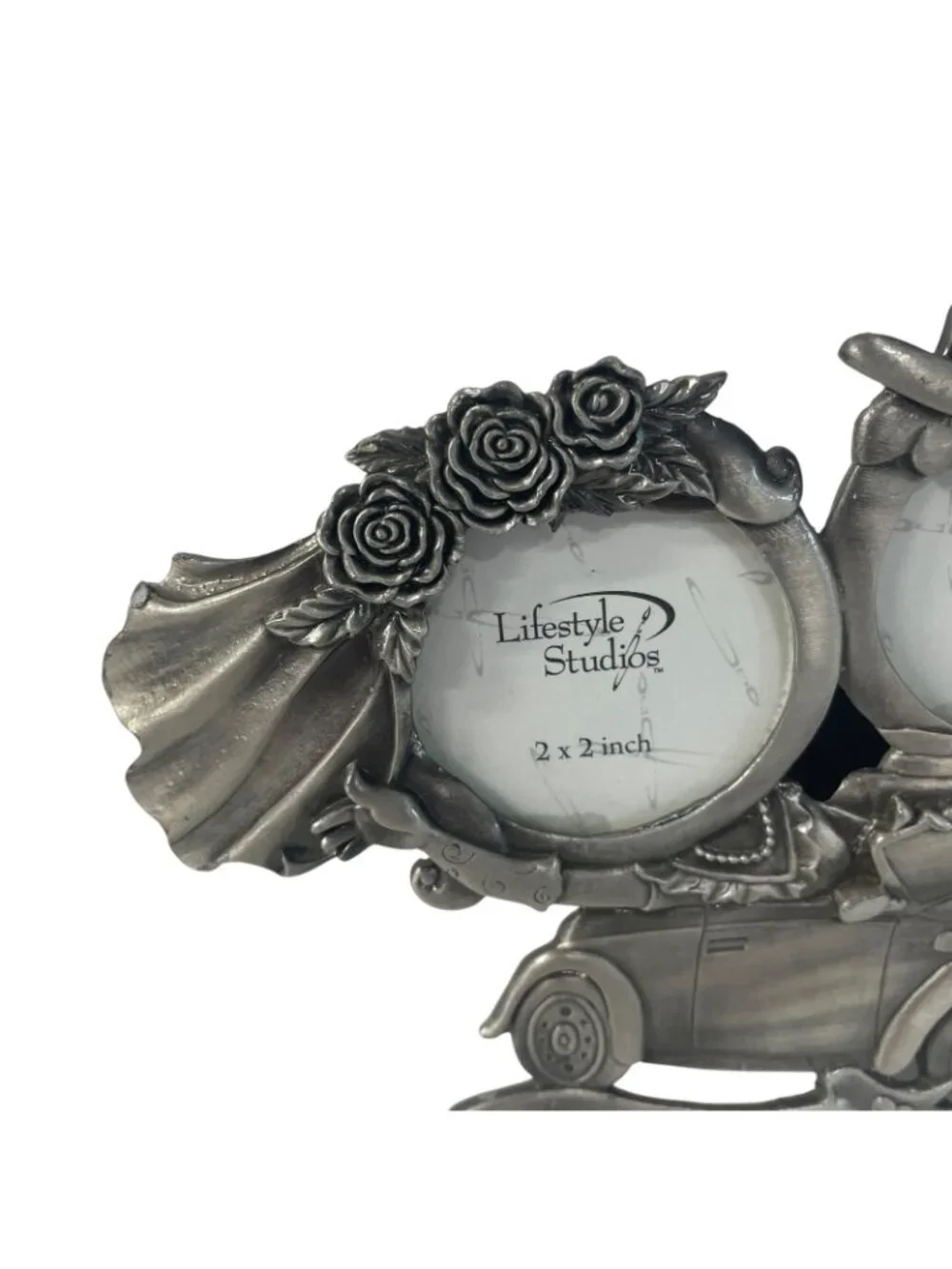 Lifestyle Studios Just Married Wedding Double Photo Frame Pewter Bride Groom Car